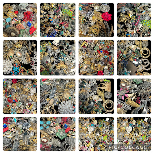 6.5 Lb (Approx 225) BROOCHES Lot Vintage Modern Costume Signed Unsigned Floral Animals Rhinestone