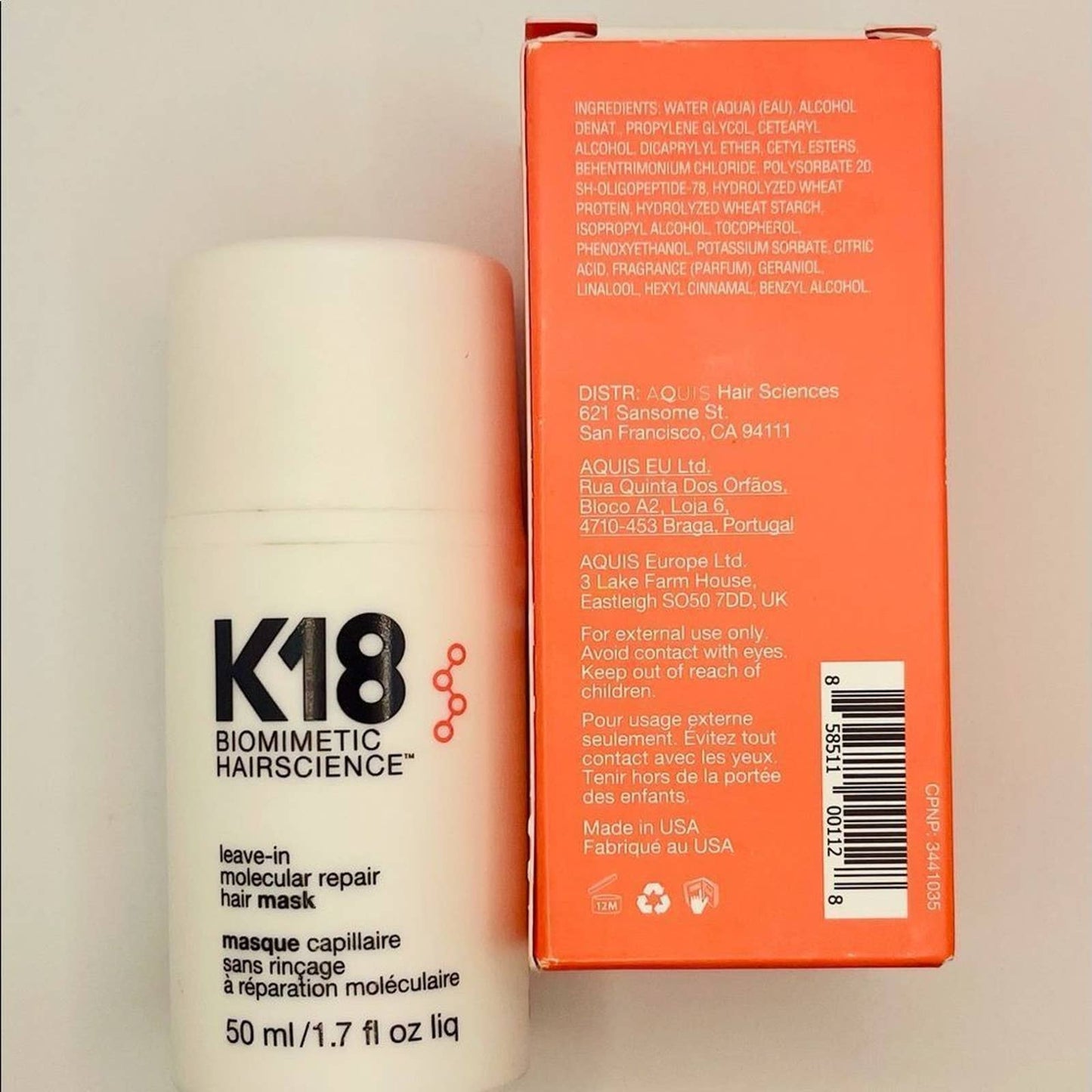 1.7 oz. (50 ml) K18 Leave-in Molecular Repair Hair Mask