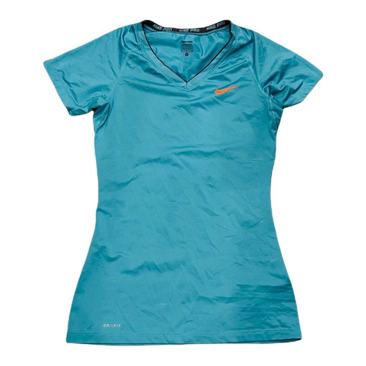 Womens Nike Pro Aqua Blue Athletic T-Shirt Size Small