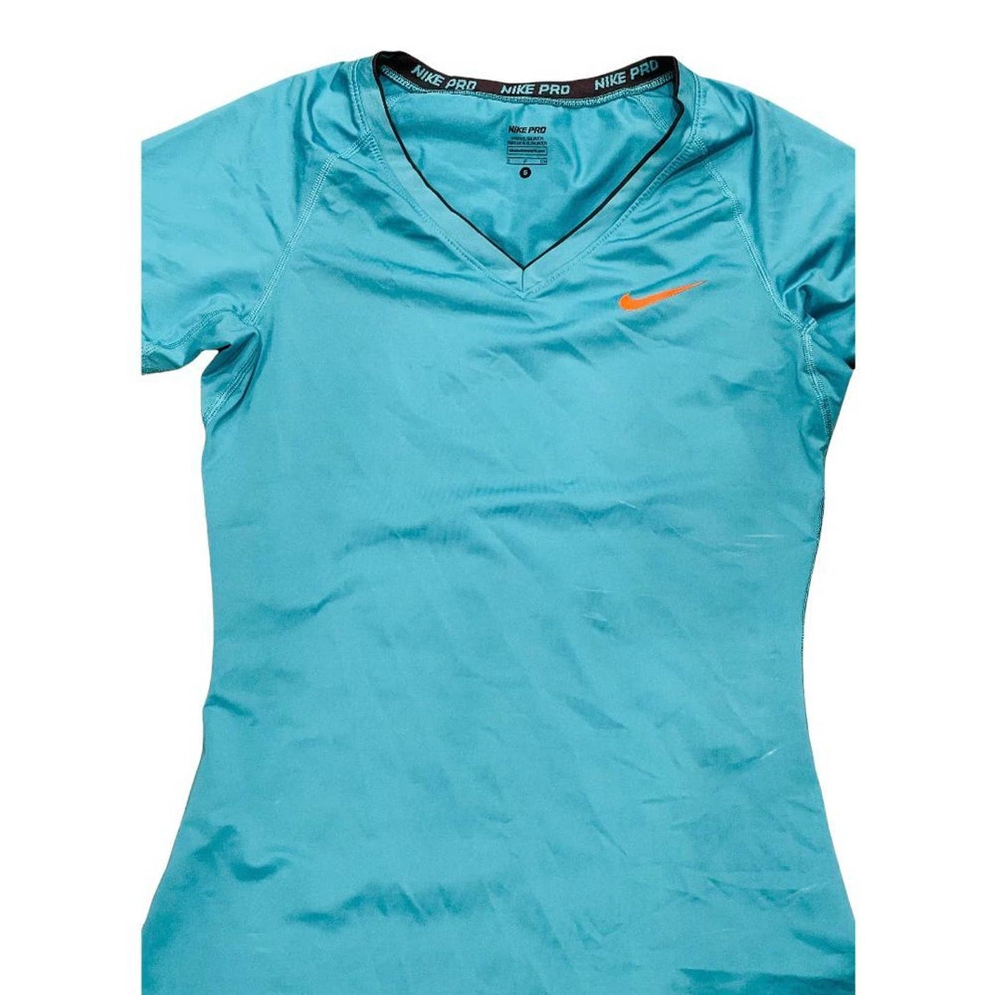 Womens Nike Pro Aqua Blue Athletic T-Shirt Size Small