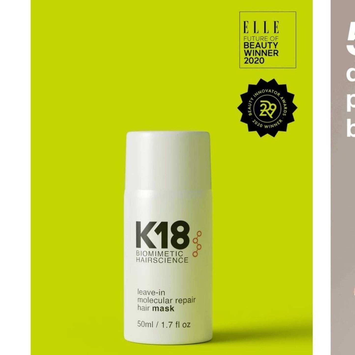 1.7 oz. (50 ml) K18 Leave-in Molecular Repair Hair Mask